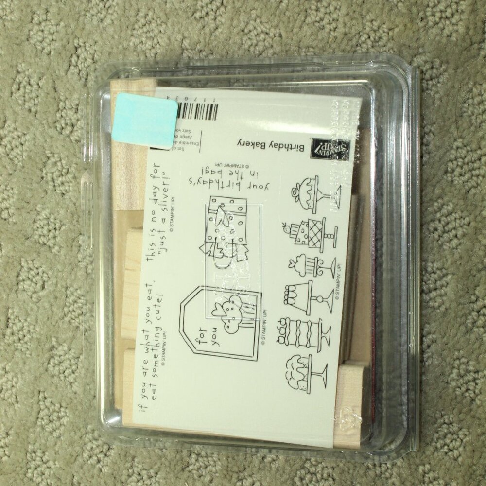 NWT Set of 5 Stampin' Up Birthday Bakery Unmounted Stamps